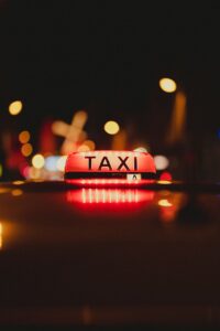 taxi, traffic, night